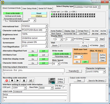 CUE-Y is Windows® based software used to send messages to Noritake VFD Module in minutes.